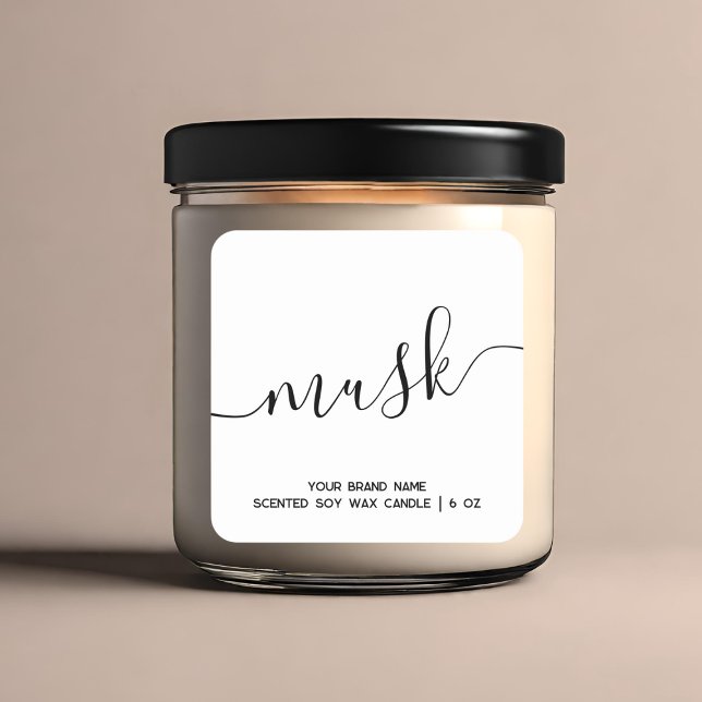 Simple modern white minimal candle label (Creator Uploaded)