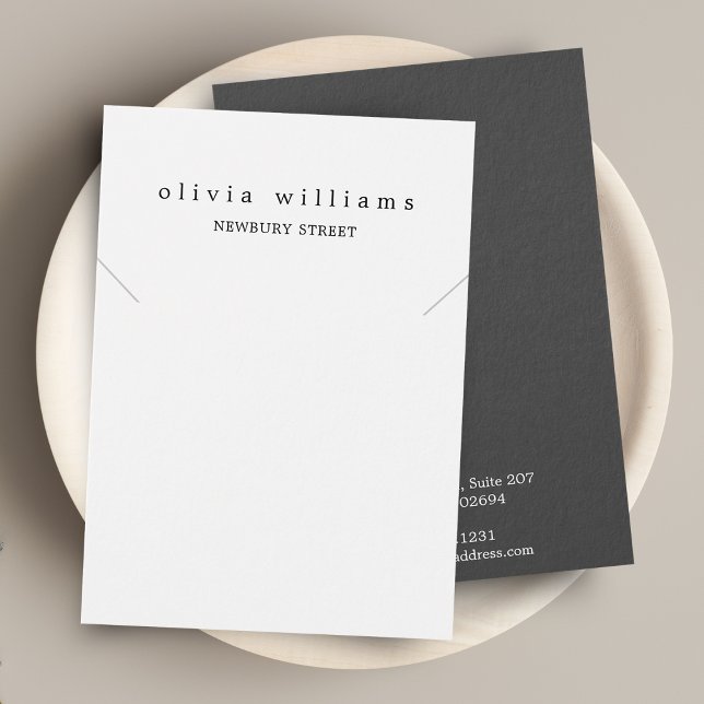 Simple Modern White Necklace Bracelet Display Card (Creator Uploaded)