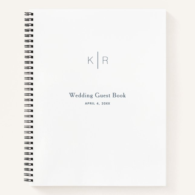 Simple Modern White Wedding Guest Book (Front)