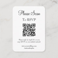 Simple Modern White Wedding Scan QR Code