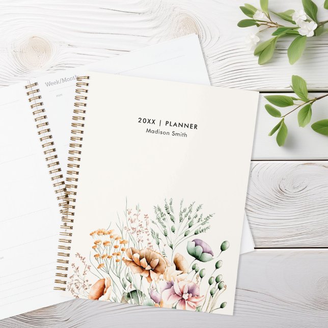 Simple Modern Wildflower Floral Personalised Planner (Creator Uploaded)