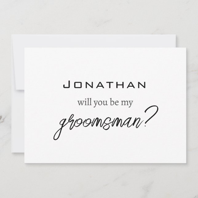 Simple Modern Will You Be My Groomsman/Best Man Invitation (Front)