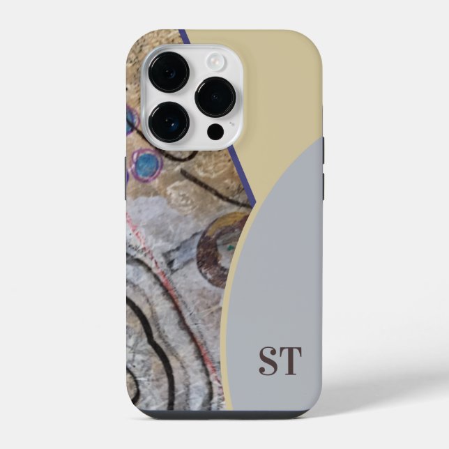 Simple Modern with Abstract Accents QR Code iPhone Case (Back)