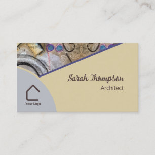 Simple Modern with Abstract Accents QR Code Logo Business Card
