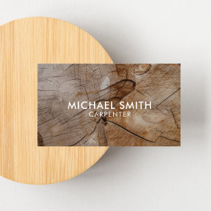 Simple Modern Wooden Carpenter Business Card