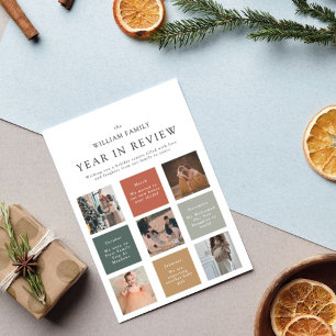 Simple Modern Year In Review  Family Photo  Holiday Card