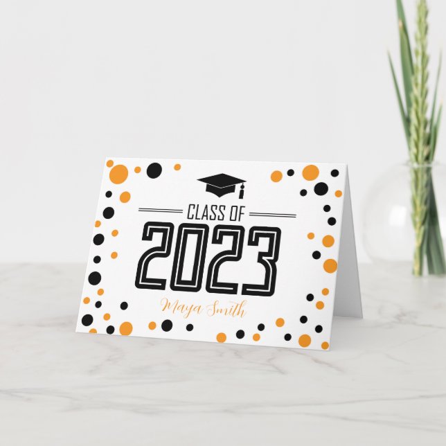 Simple Modern Yellow Back Graduation Card (Front)