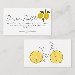 Simple Modern Yellow Lemon Bicycle Baby Shower Enclosure Card
