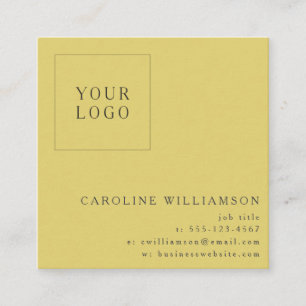 Simple Modern Yellow Square Professional Logo Business Card