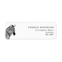 Simple Modern Zebra Personalised Return Address