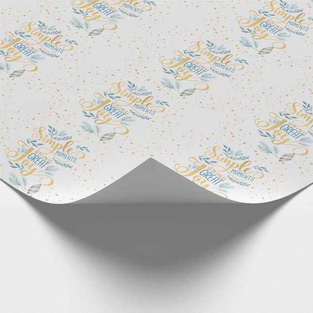 Simple Moments Bring Great Joy Christmas Wrapping Paper (Corner)