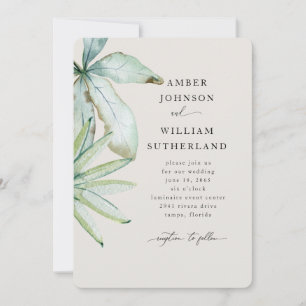 Simple Moments Cream Tropical Wedding Invitation