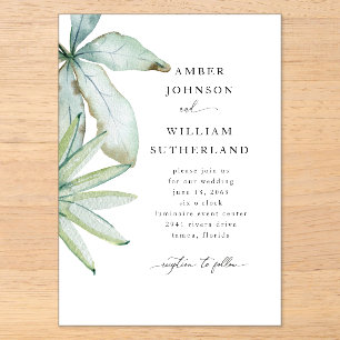 Simple Moments Tropical Wedding Acrylic Invitations