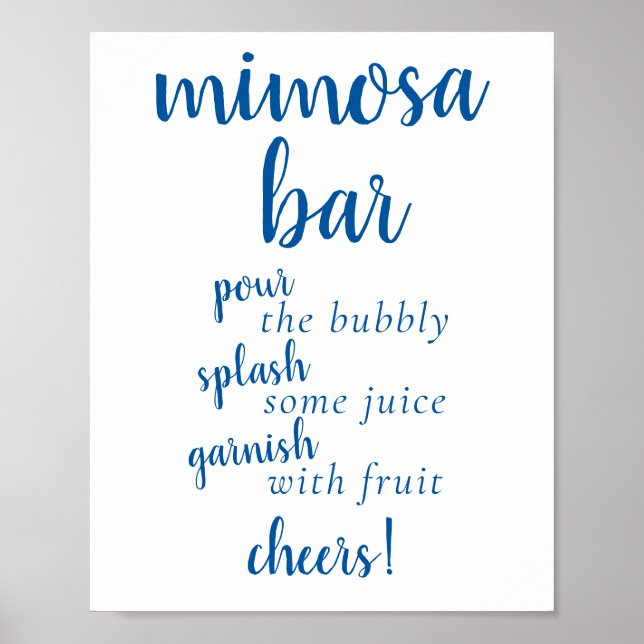 Simple Momosa Bar | French Blue Any Event Sign (Front)