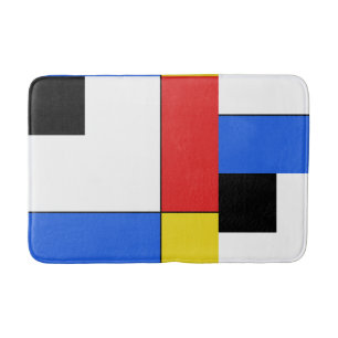 Simple Mondrian Neoplasticism Bath Mat