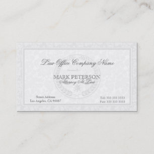 Simple Monochromatic And Damasks Attorney In Law Business Card