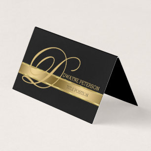 Simple Monochromatic Background With Gold Stripe Business Card