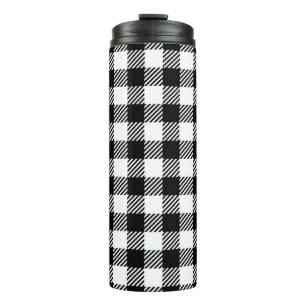 Simple Monochrome Buffalo Plaid Pattern Thermal Tumbler