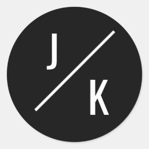 Simple monochrome circle favour sticker