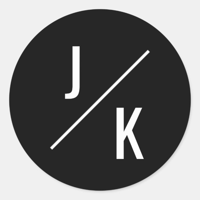 Simple monochrome circle favour sticker (Front)