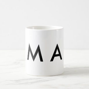 Simple monogram add your name letter man minimal coffee mug