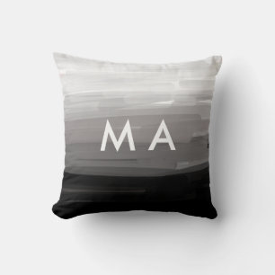 Simple monogram add your name letter man minimal cushion