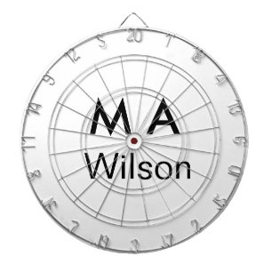 Simple monogram add your name letter man minimal dartboard