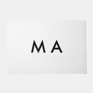 Simple monogram add your name letter man minimal doormat