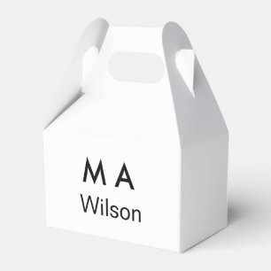 Simple monogram add your name letter man minimal favour box