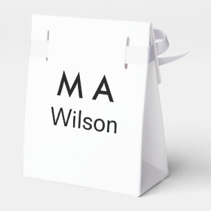 Simple monogram add your name letter man minimal favour box
