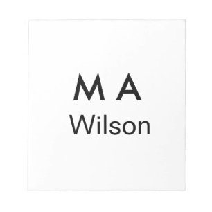 Simple monogram add your name letter man minimal notepad