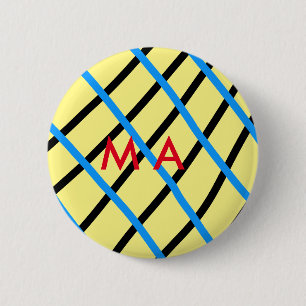Simple monogram add your name letter man minimal t 6 cm round badge