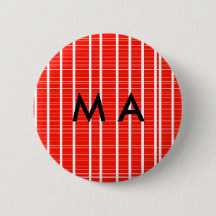 Simple monogram add your name letter man minimal t 6 cm round badge