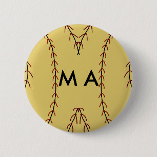 Simple monogram add your name letter man minimal t 6 cm round badge