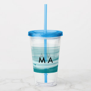 Simple monogram add your name letter man minimal t acrylic tumbler