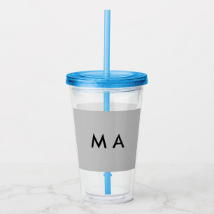Simple monogram add your name letter man minimal t acrylic tumbler