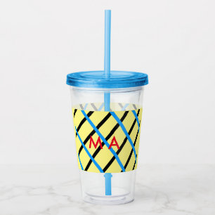 Simple monogram add your name letter man minimal t acrylic tumbler