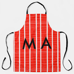 Simple monogram add your name letter man minimal t apron