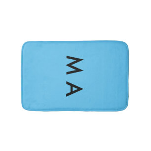 Simple monogram add your name letter man minimal t bath mat