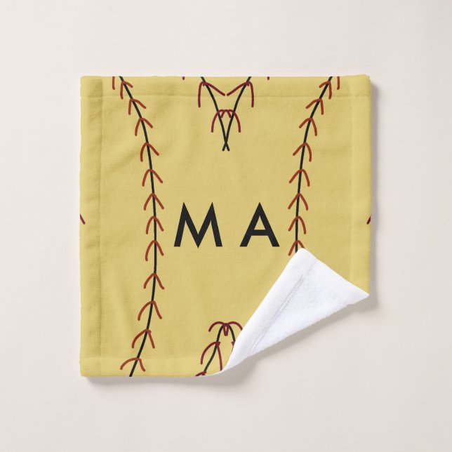 Simple monogram add your name letter man minimal t bath towel set (Wash Cloth)