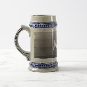 Simple monogram add your name letter man minimal t beer stein