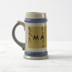 Simple monogram add your name letter man minimal t beer stein
