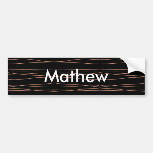 Simple monogram add your name letter man minimal t bumper sticker