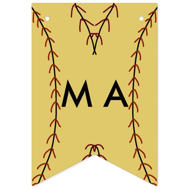 Simple monogram add your name letter man minimal t bunting  (First Flag)