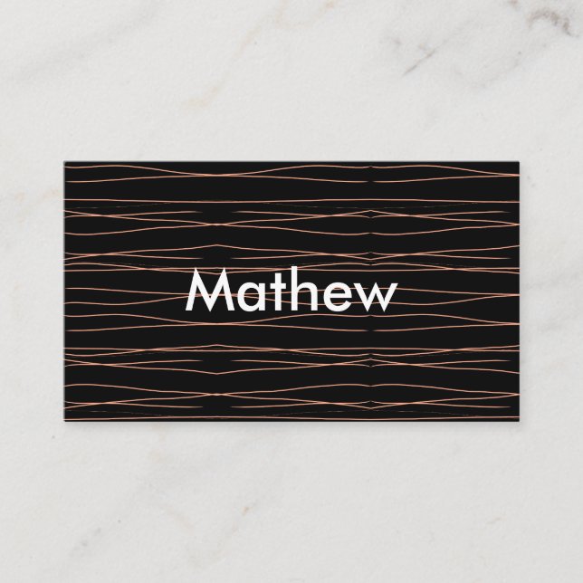 Simple monogram add your name letter man minimal t business card (Front)