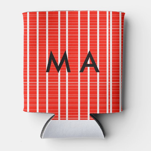 Simple monogram add your name letter man minimal t can cooler (Front)