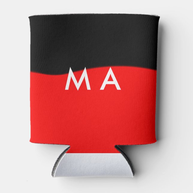 Simple monogram add your name letter man minimal t can cooler (Front)