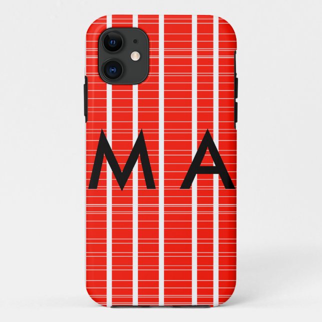 Simple monogram add your name letter man minimal t Case-Mate iPhone case (Back)