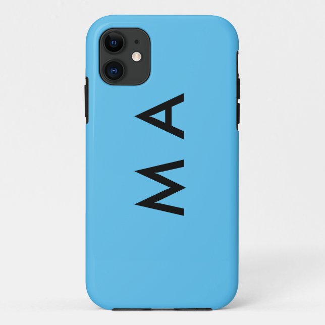 Simple monogram add your name letter man minimal t Case-Mate iPhone case (Back)