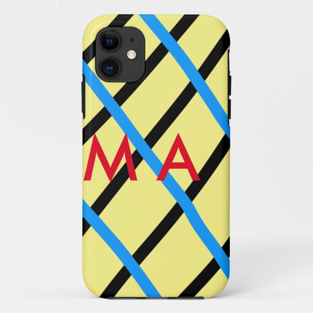 Simple monogram add your name letter man minimal t Case-Mate iPhone case (Back)